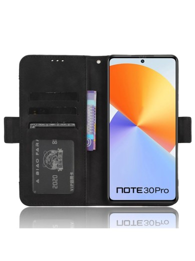 Калъф от еко кожа тип портмоне за Infinix Note 30 Pro - черен