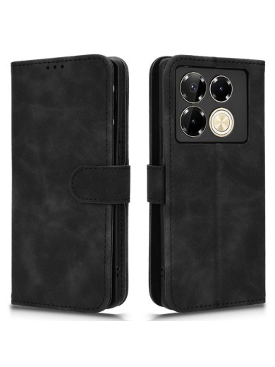 Предпазен калъф от еко кожа за Infinix Note 40 5G - черен Предпазен калъф от еко кожа за Infinix Note 40 5G - черен
