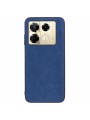Устойчив на надраскване предпазен гръб от еко кожа за Infinix Note 40 Pro 4G - син