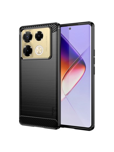Мек предпазен гръб с текстура на карбонови влакна за Infinix Note 40 Pro 4G - черен Мек предпазен гръб с текстура на карбонови влакна за Infinix Note 40 Pro 4G - черен