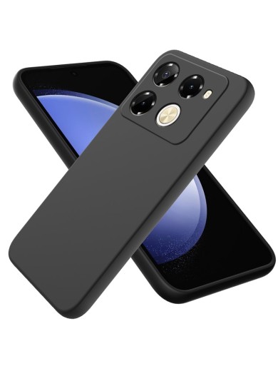 Предпазен удароустойчив силиконов гръб с каишка за Infinix Note 40 Pro+ - черен