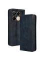 Калъф от еко кожа с ретро текстура тип портмоне за Infinix Note 40 Pro - син