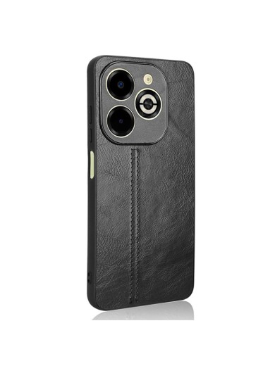 Предпазен гръб с текстура на телешка кожа за Infinix Smart 8 Plus - черен Предпазен гръб с текстура на телешка кожа за Infinix Smart 8 Plus - черен