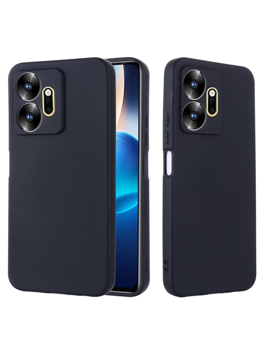 Предпазен удароустойчив силиконов гръб с каишка за Infinix Zero 20 - черен