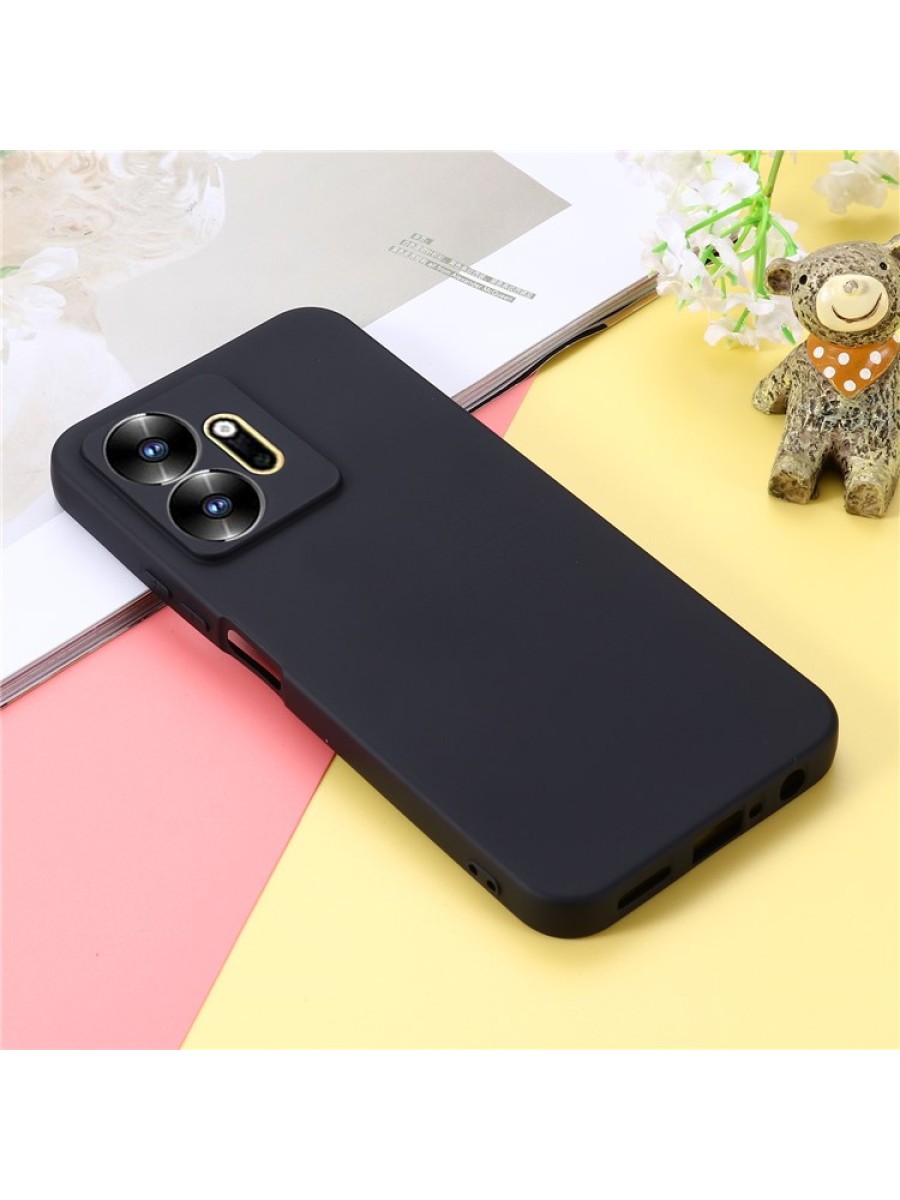 Предпазен удароустойчив силиконов гръб с каишка за Infinix Zero 20 - черен