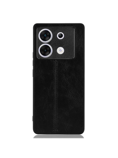 Предпазен гръб с текстура на телешка кожа за Infinix Zero 30 - черен Предпазен гръб с текстура на телешка кожа за Infinix Zero 30 - черен
