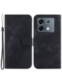 Калъф от еко кожа с шарки, тип портмоне за Infinix Zero 30 - черен