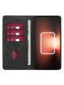 Удароустойчив калъф от еко кожа тип портмоне за itel RS4 - черен