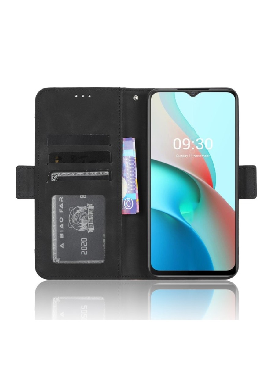 Калъф от еко кожа тип портмоне за itel S18 - черен