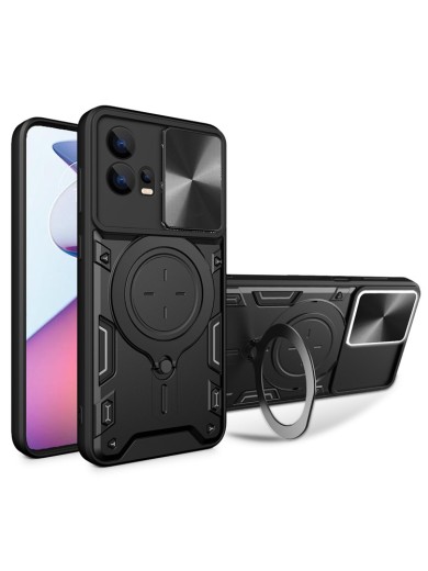 Предпазен гръб с плъзгащ се капак за камера за Motorola Edge 30 Fusion - черен