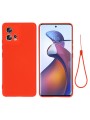 Предпазен удароустойчив силиконов гръб с каишка за Motorola Edge 30 Fusion - червен