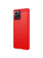 Мек предпазен гръб с текстура на карбонови влакна за Motorola Edge 30 Fusion - червен