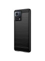 Мек предпазен гръб с текстура на карбонови влакна за Motorola Edge 30 Fusion - черен