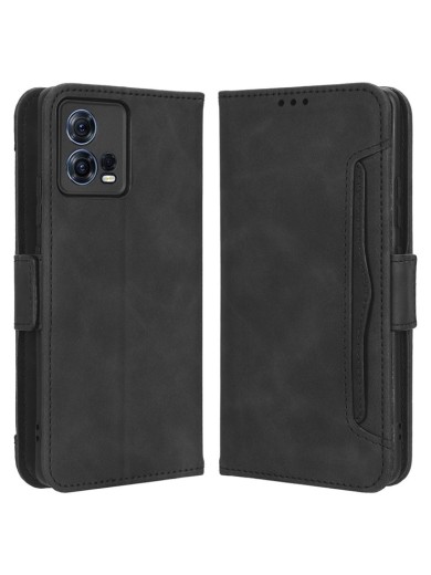 Калъф от еко кожа тип портмоне за Motorola Edge 30 Fusion - черен