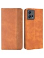 Калъф от еко кожа с ретро текстура тип портмоне за Motorola Edge 30 Fusion - кафяв