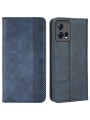 Калъф от еко кожа с ретро текстура тип портмоне за Motorola Edge 30 Fusion - син