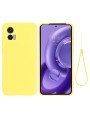 Предпазен удароустойчив силиконов гръб с каишка за Motorola Edge 30 Neo - жълт