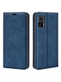 Калъф от еко кожа с личи текстура тип портмоне за Motorola Edge 30 Neo - син