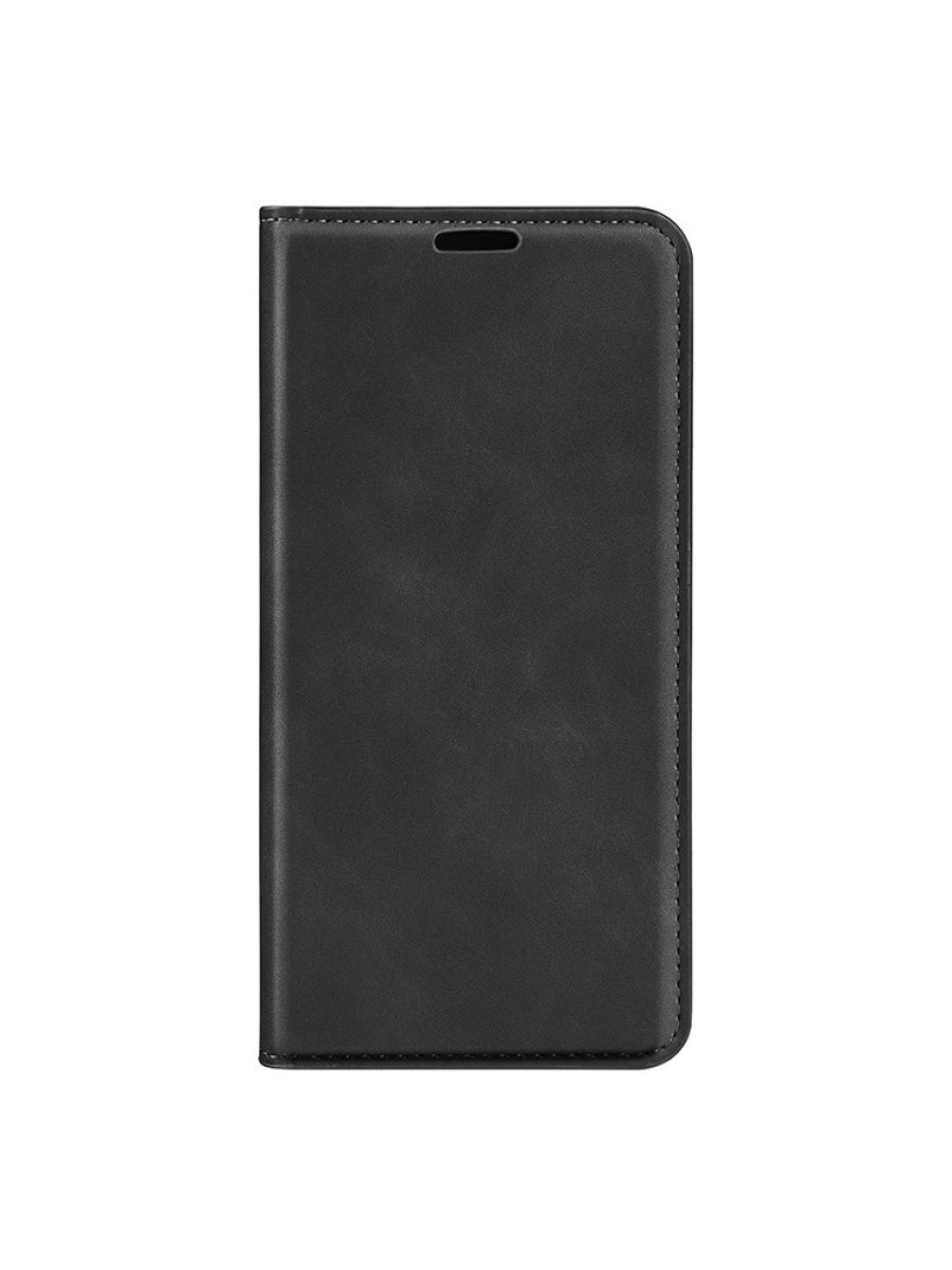 Калъф от еко кожа с личи текстура тип портмоне за Motorola Edge 30 Neo - черен