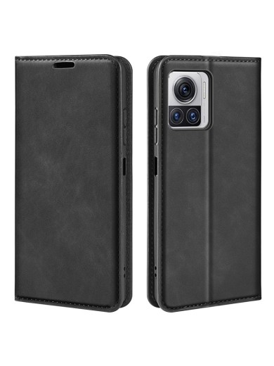 Калъф от еко кожа тип портмоне за Motorola Edge 30 Ultra - черен