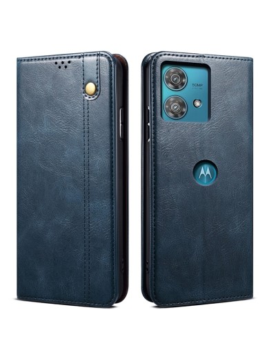 Калъф от еко кожа тип портмоне за Motorola Edge 40 Neo - син Калъф от еко кожа тип портмоне за Motorola Edge 40 Neo - син
