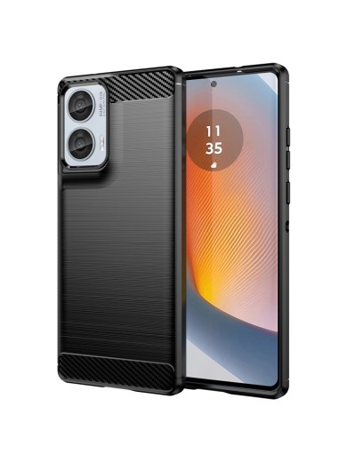 Мек удароустойчив гръб с текстура на карбонови влакна за Motorola Edge 50 Fusion - черен Мек удароустойчив гръб с текстура на карбонови влакна за Motorola Edge 50 Fusion - черен