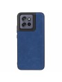 Устойчив на нараскване предпазен гръб от еко кожа за Motorola Edge 50 Neo - син