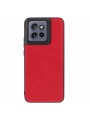 Устойчив на нараскване предпазен гръб от еко кожа за Motorola Edge 50 Neo - червен