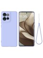 Предпазен удароустойчив силиконов гръб с каишка за Motorola Edge 50 Neo - лилав
