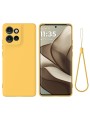 Предпазен удароустойчив силиконов гръб с каишка за Motorola Edge 50 Neo - жълт
