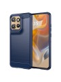 Мек удароустойчив гръб с текстура на карбонови влакна за Motorola Edge 50 Neo - син