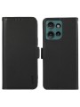 Калъф от еко кожа тип портмоне с RFID блокиране за Motorola Edge 50 Neo - черен