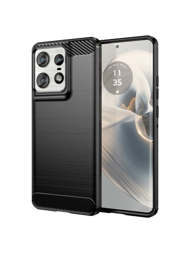 Мек удароустойчив гръб с текстура на карбонови влакна за Motorola Edge 50 Pro - черен Мек удароустойчив гръб с текстура на карбонови влакна за Motorola Edge 50 Pro - черен