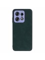 Устойчив на надраскване предпазен гръб от еко кожа за Motorola Edge 50 Pro - зелен