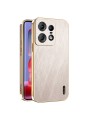 Предпазен удароустойчив гръб с галванизирана рамка за Motorola Edge 50 Pro - златист