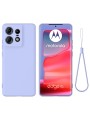 Предпазен удароустойчив силиконов гръб с каишка за Motorola Edge 50 Pro - лилав