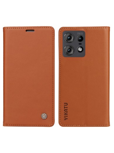 Калъф за телефон от еко кожа тип портмоне за Motorola Edge 50 Pro - кафяв Калъф за телефон от еко кожа тип портмоне за Motorola Edge 50 Pro - кафяв