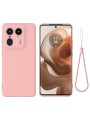 Предпазен удароустойчив силиконов гръб с каишка за Motorola Edge 50 Ultra - розов