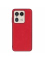 Устойчив на надраскване предпазен гръб от еко кожа за Motorola Edge 50 Ultra - червен