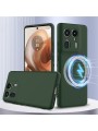 Предпазен удароустойчив силиконов гръб с каишка съвместим с MagSafe за Motorola Edge 50 Ultra - зелен
