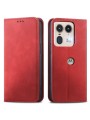 Калъф от еко кожа тип портмоне за Motorola Edge 50 Ultra - червен