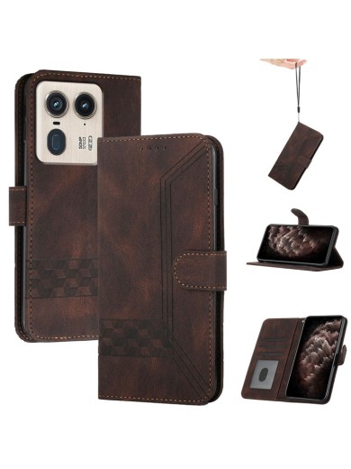 Калъф от еко кожа тип портмоне за Motorola Edge 50 Ultra - кафен