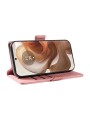 Калъф от еко кожа тип портмоне за Motorola Edge 50 Ultra - розов
