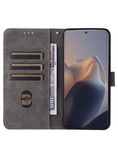 Калъф от еко кожа тип портмоне с RFID блокиране за Motorola Edge 60 - черен