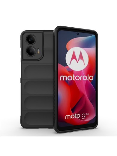 Противоплъзгащ предпазен гръб за Motorola Moto E14 - черен