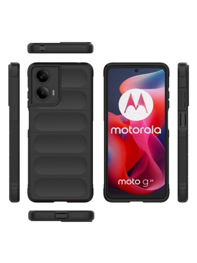 Противоплъзгащ предпазен гръб за Motorola Moto E14 - черен
