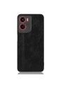 Предпазен гръб с текстура на телешка кожа за Motorola Moto E15 - черен