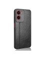 Предпазен гръб с текстура на телешка кожа за Motorola Moto E15 - черен