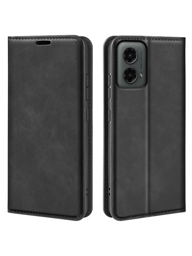 Калъф от еко кожа тип портмоне за Motorola Moto G (2024) - черен Калъф от еко кожа тип портмоне за Motorola Moto G (2024) - черен