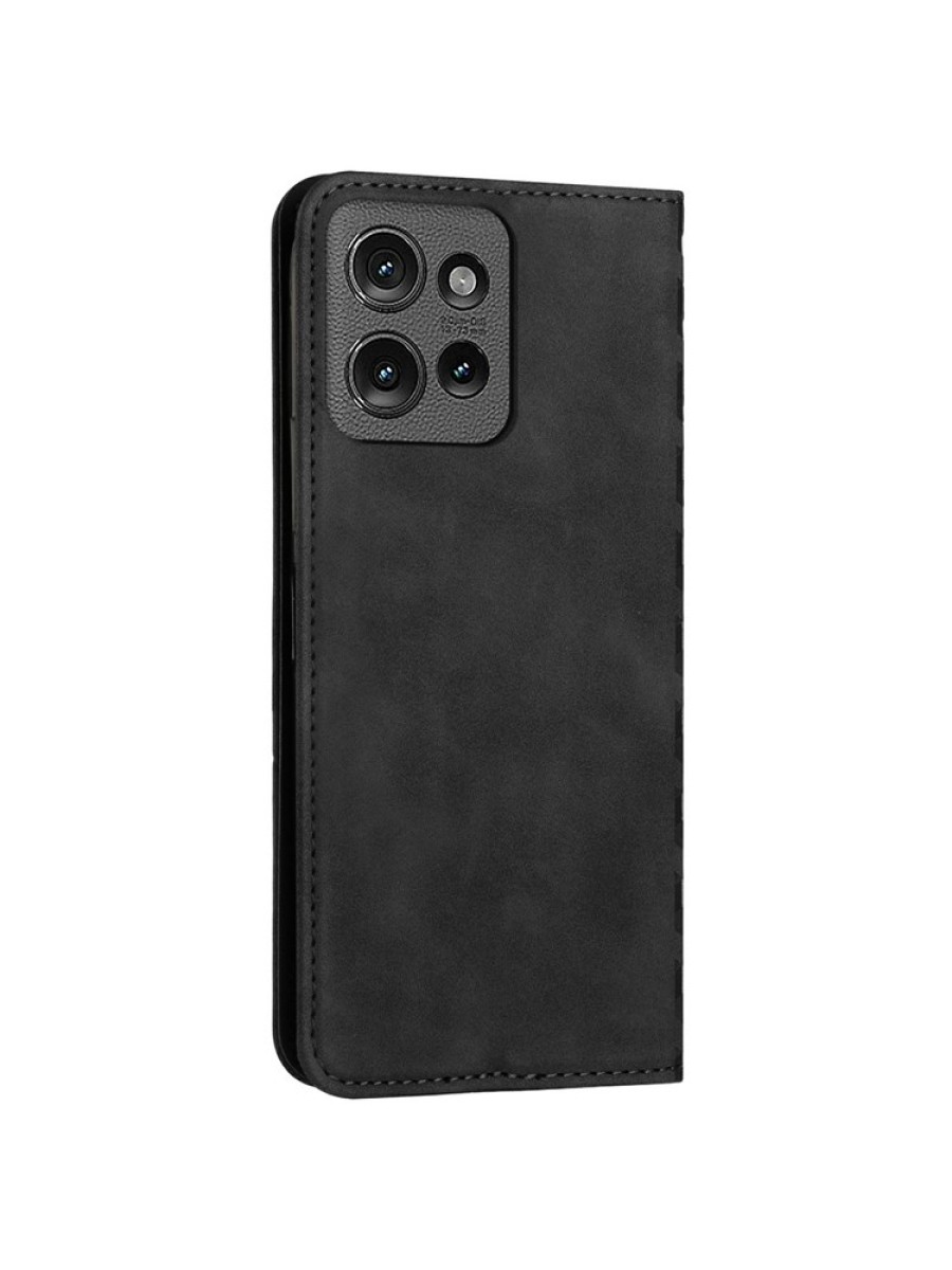 Калъф от еко кожа тип портмоне за Motorola Moto G Power (2025) - черен